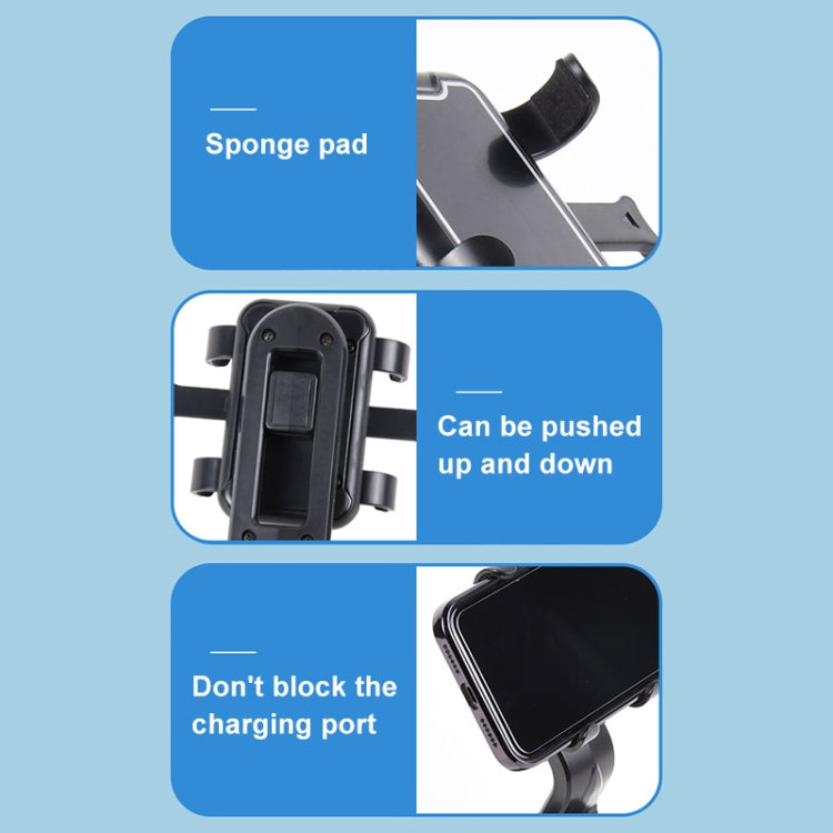 Car phone suction holder close-up showing sponge pad and adjustable mounting arm
