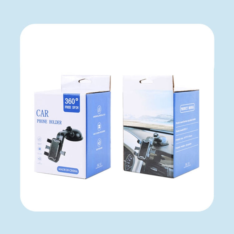 Boxed universal car phone suction holder package in black