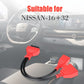 Red OBD2 extension cable with 16+32-pin connectors and black lead for installation