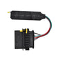 OBD2 emulator module with black splitter housing and multicolor wire bundle