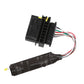 OBD2 emulator adapter with black connector and multicolor wire leads