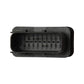 OBD2 emulator black multi-pin socket housing with internal pin rows