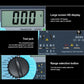 Transistor tester with large numeric LCD and labeled test socket indicators