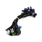 Diagnostic test cable harness with grouped connectors and black leads, blue/green housings visible