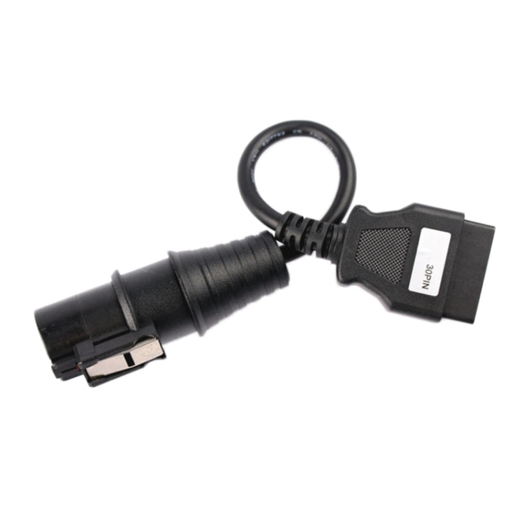 OBD2 adapter cable with 16-pin plug and 30-pin round connector