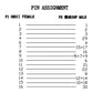 Pin assignment chart for OBD2 adapter, 30-pin to 16-pin