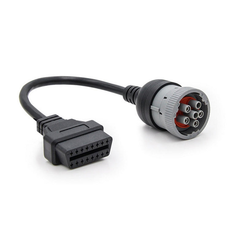 Diagnostic adapter cable: 6-pin plug to OBD2 female round connector