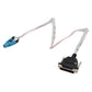 Odometer programmer cable set with ribbon lead, blue connector plug, and multi-pin port