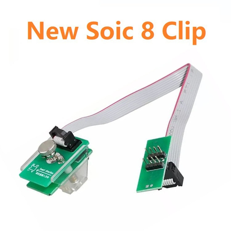 SOIC 8 clip anti-theft adapter, green PCB and ribbon cable with black connector