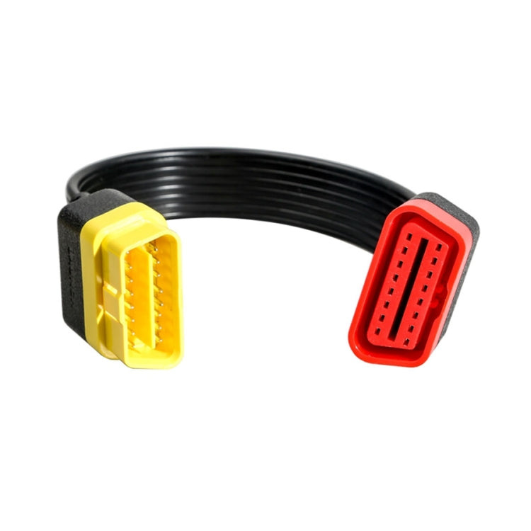 OBD2 16-pin adapter cable, black wire with red and yellow connector ends