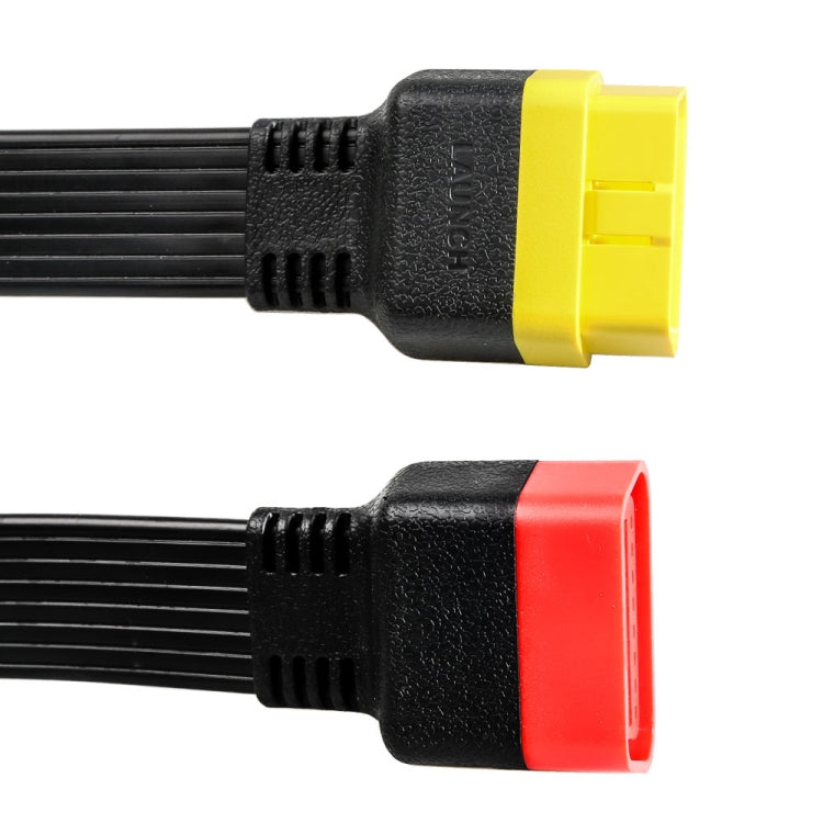 OBD2 16-pin extension cable, black cable with yellow and red connector plugs