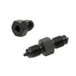 Brake pipe flaring tool dies with threaded fittings, featuring black hex pieces