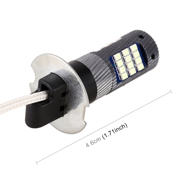 H3 LED fog light bulb close-up with multiple blue SMD LED chips and front metal ring