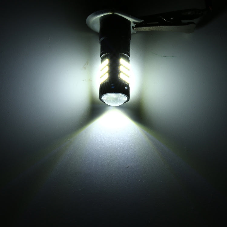 H3 LED fog light bulb lit bright white with LED chip array