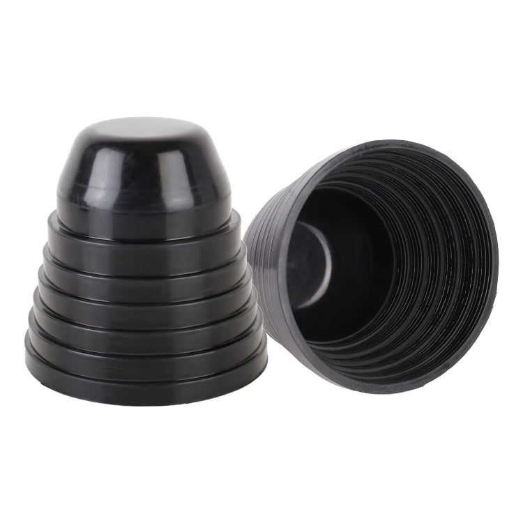 Headlight dust cover pair, black soft rubber bell covers with ribbed sides