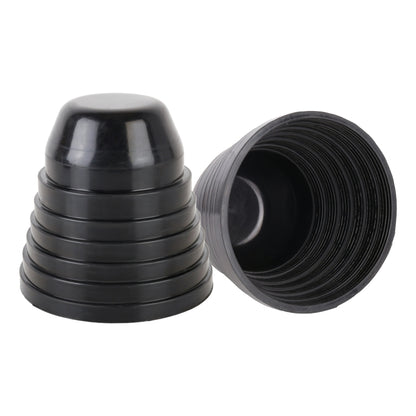 Headlight dust cover pair, black soft rubber bell covers with ribbed sides