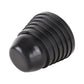 Black rubber headlight dust cover, ribbed cylindrical cap with glossy dome end