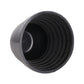 Black rubber headlight dust cover, open-ended ribbed cap with round rim