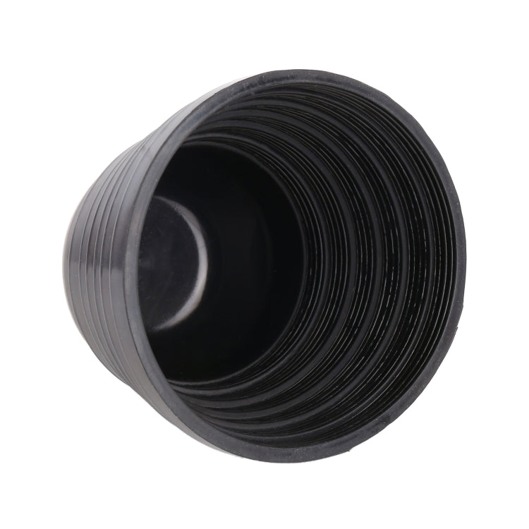 Black rubber headlight dust cover, open-ended ribbed cap with round rim