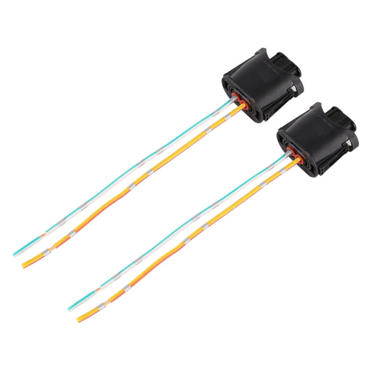 Pair bulb socket connectors with two-wire leads and sealed black housing