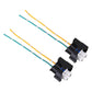 Two-piece H11 bulb socket holders with cable leads, black connectors, color-coded wires