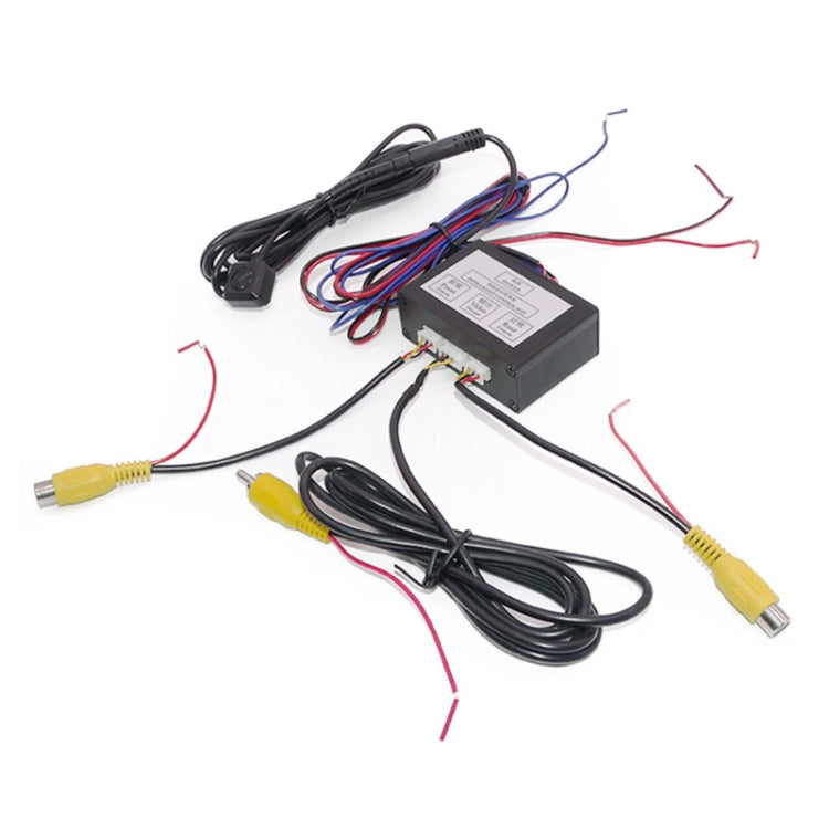 Car two-way control box wiring harness with power/control module and video leads