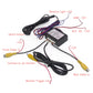 Car reverse and ACC/DC control box wiring harness with labeled cable connections