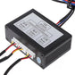 Black front/rear intelligent control box with label panel and multi-wire connectors