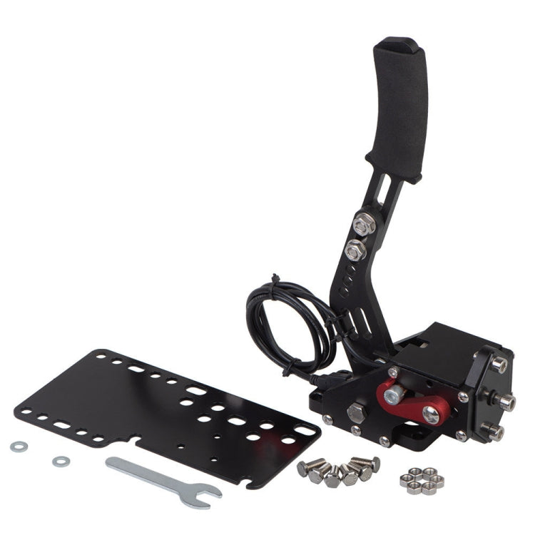 USB racing game handbrake with support plate and mounting hardware kit