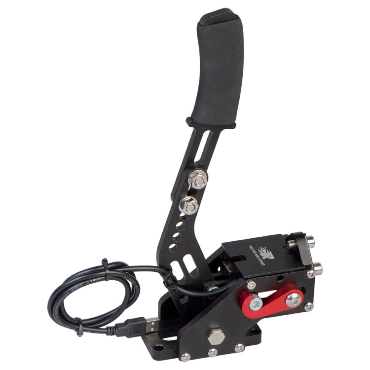 USB racing handbrake controller with tall padded lever and base plate
