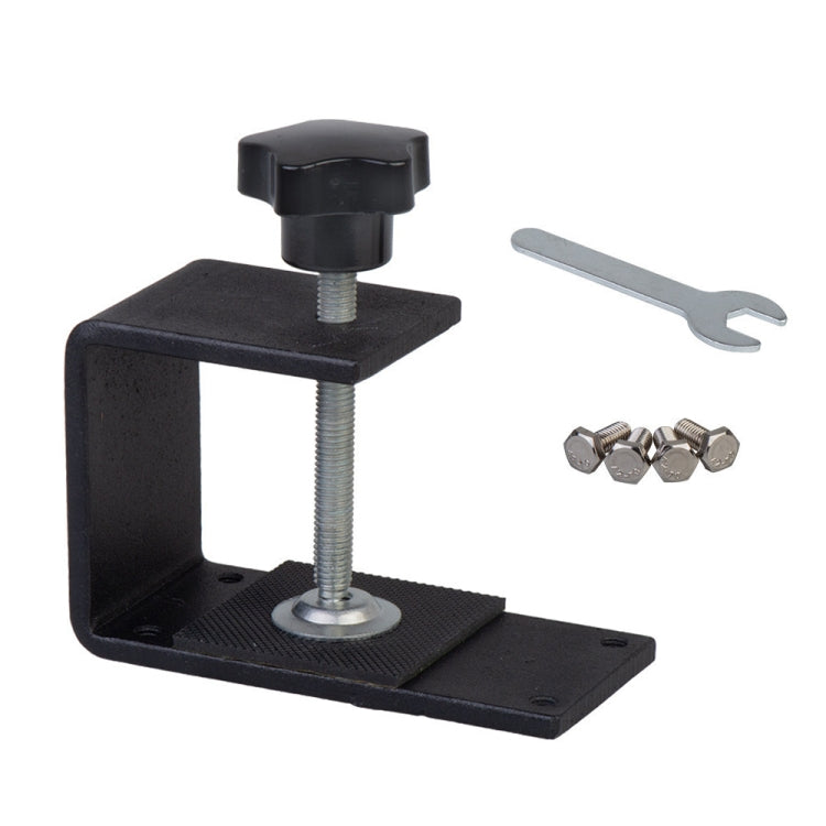 Handbrake support holder clamp with base, threaded rod, screws, and wrench
