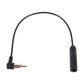Car radio antenna extension cable with male plug and black cylindrical socket end