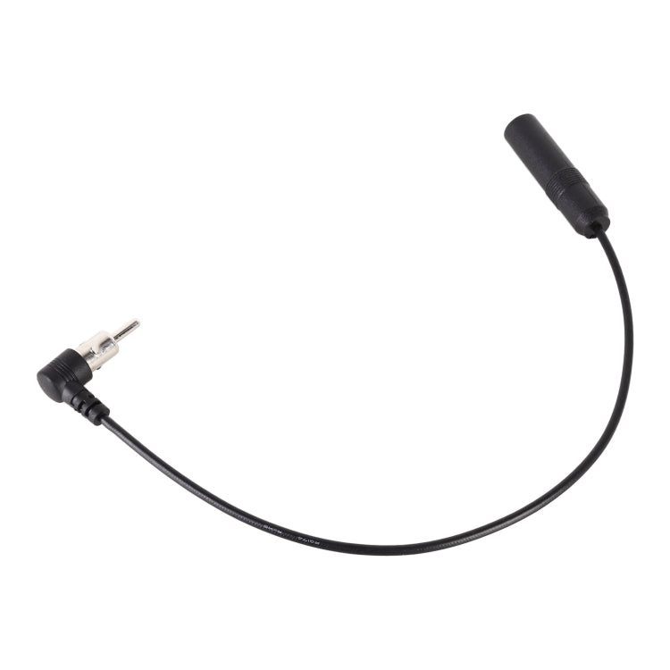 Car radio antenna extension cable with two male RCA-style plugs on black wire