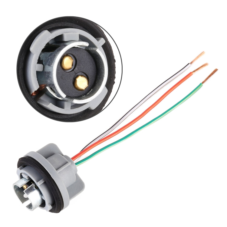 Brake light bulb holder with cable, gray socket and multicolor wire leads