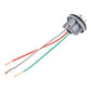 Brake light socket with cable, gray housing and red white green wire leads