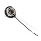Reversing light bulb holder socket with attached cable, gray housing and black wire