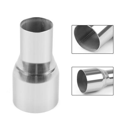 Exhaust pipe joint sleeve, 51–76mm, polished silver stainless steel