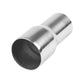 Exhaust pipe joint sleeve with flared 51–76mm inlet, polished silver finish