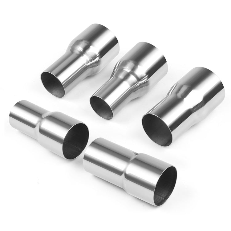 Set of exhaust pipe joint sleeves, polished silver, 51–76mm range