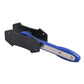 Blue ratcheting caliper piston spreader with black pad plate and long grip