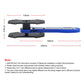 Brake piston spreader tool with blue handle and black mounting plates