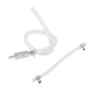 Motorcycle hydraulic brake bleeder tool set with two clear hoses and metal fittings