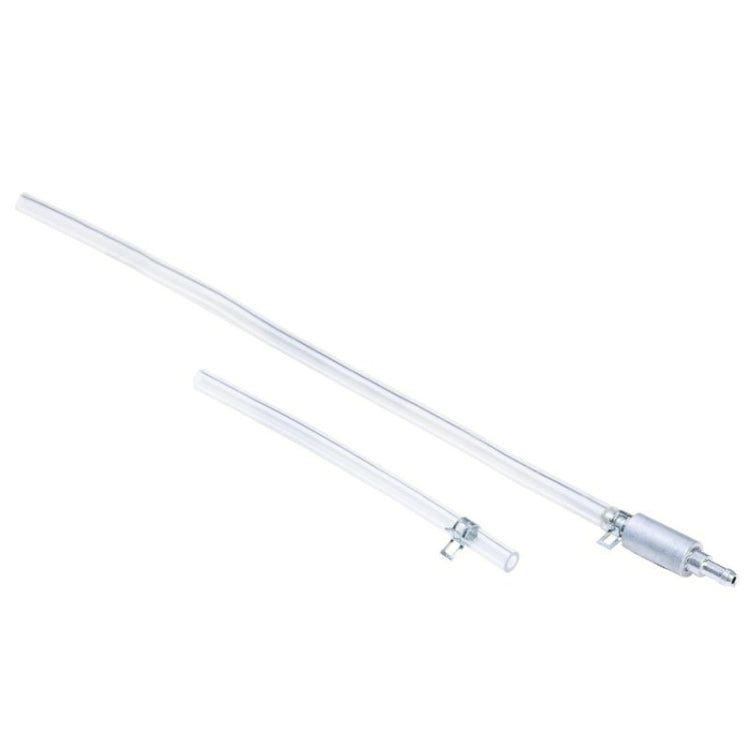 Two-piece brake bleeder hose set with metal check valves and connector ends