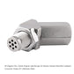 45-degree oxygen sensor adapter, angled metal fitting with threaded port and sensor hole