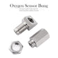 Oxygen sensor bung adapter set with threaded components for oxygen sensor installation