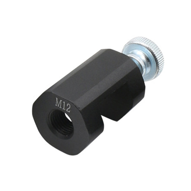 M12 spark plug gap tool with knurled adjustment nut and M12-marked block