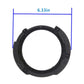 Black circular plastic headlight inside bracket, 6.33 in width