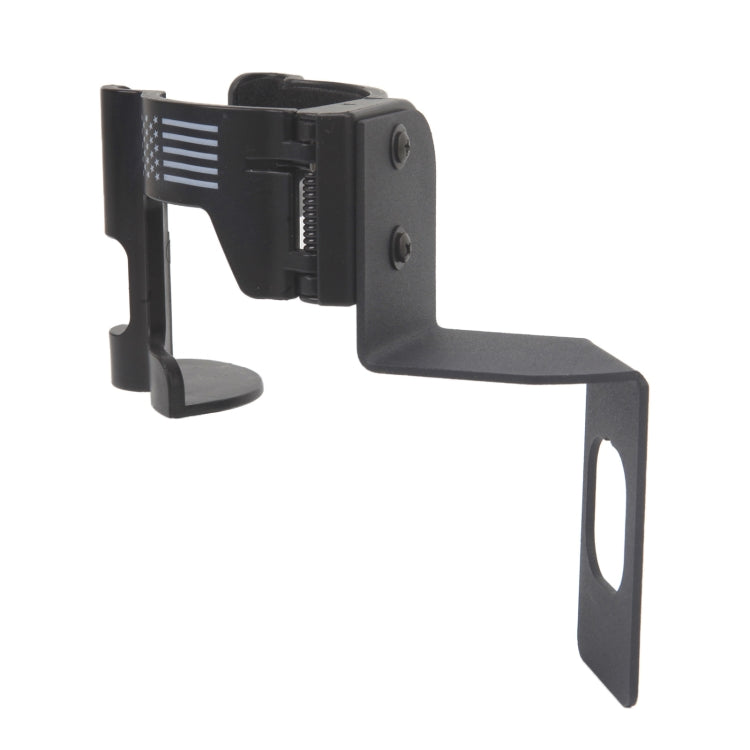 Black multifunction car cup holder and phone bracket, side view