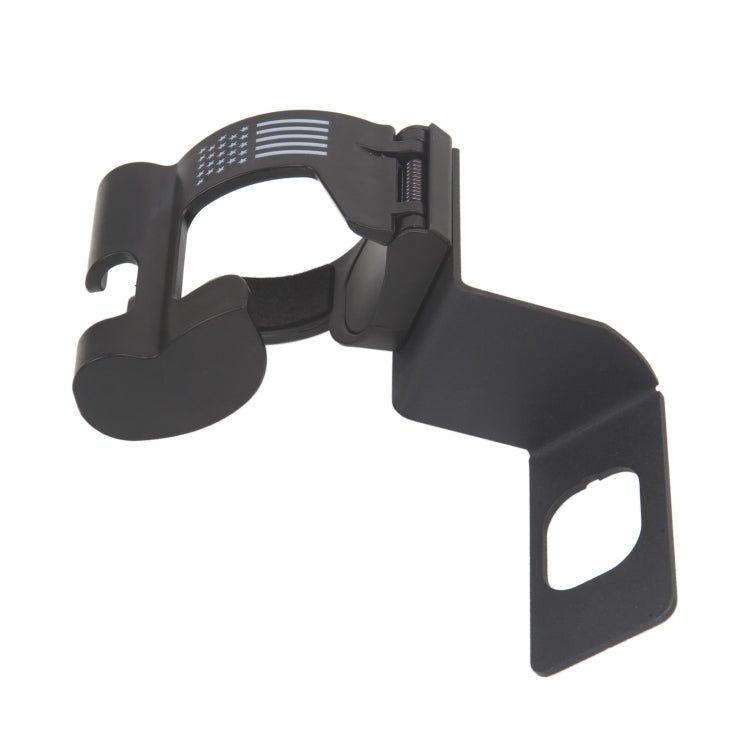Black car cup holder and phone bracket with US flag detail