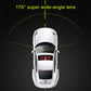 Dash cam top view with super wide-angle lens coverage diagram